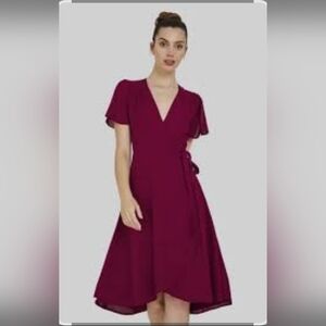 Oten Burgundy Wrap Dress Size L